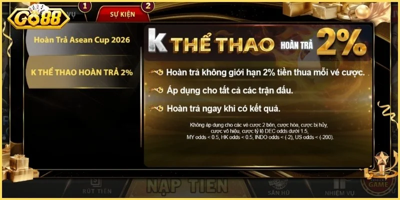 Đăng Nhập Go88 An Toàn Và Nhanh Chóng Nhất Hiện Nay 4 Một số chương trình ưu đãi đặc quyền cho hội viên