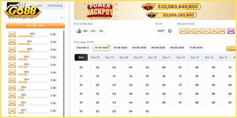 Xổ Số Power 6/45 Go88 - Bí Kíp Chơi Và Cách Soi Cầu Cho Newbie 3 Tính năng chọn tự động